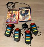 Complete set met 4 Buzz controllers (buzzers Nederlands), Gebruikt, Overige genres, Eén computer, Ophalen of Verzenden