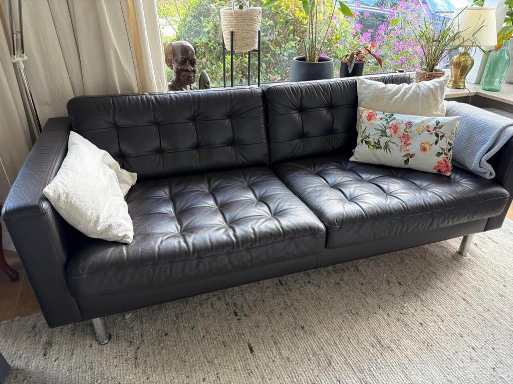 IKEA Leren Bank Landskrona bruin, Ophalen, Gebruikt, Leer