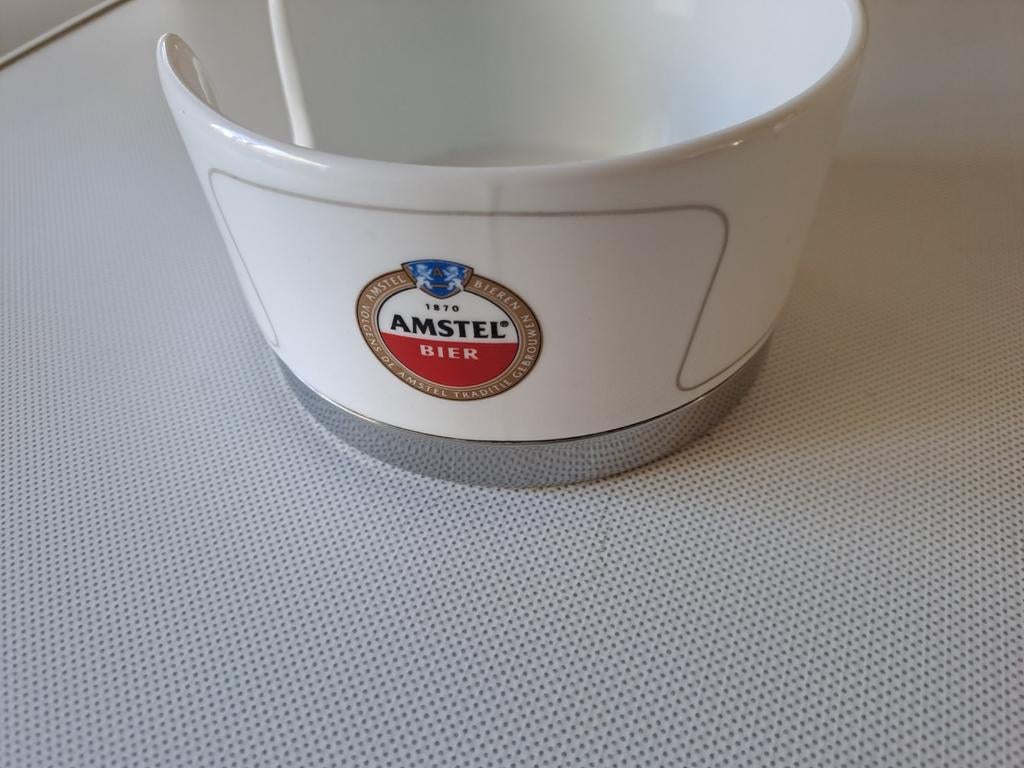 Amstel Bier filtjes schaal/bakje - Zo goed als nieuw, Porselein of Keramiek, Schaal, Rond, Ophalen of Verzenden