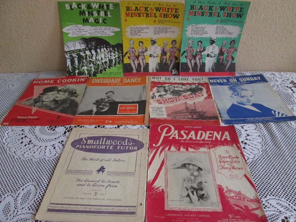 9 x Broadway Bladmuziek met 3 Black & White Minstrel Show, Muziek en Instrumenten, Bladmuziek, Gebruikt, Ophalen of Verzenden