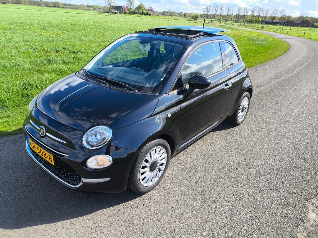 Fiat 500 0.9 TwinAir TL turbo panorama zwart 2016 apk 3-2027, Auto's, Fiat, Voorwielaandrijving, 31 €/maand, Origineel Nederlands