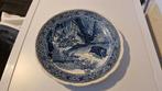 grote oude delfts blauwe schotel zwijnenjacht, Ophalen of Verzenden