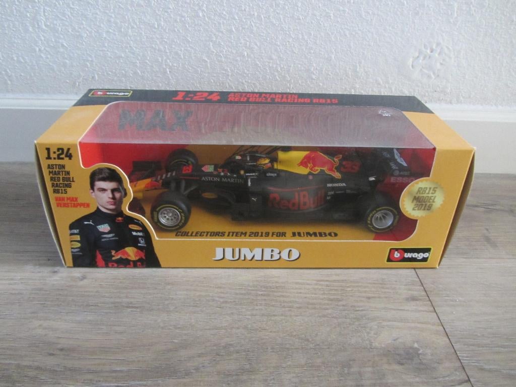 Max Verstappen Aston Martin Red Bull Racing RB15 2019 Jumbo, Hobby en Vrije tijd, Modelauto's | 1:24, Ophalen of Verzenden, Nieuw