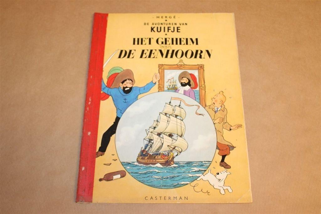 Kuifje - Geheim van de Eenhoorn - Oude druk met linnen rug, Boeken, Stripboeken, Eén stripboek, Ophalen of Verzenden, Gelezen