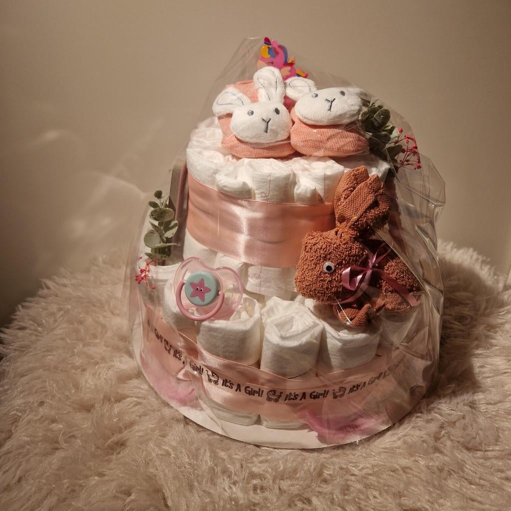 Luiertaart roze, Kinderen en Baby's, Kraamcadeaus en Geboorteborden, Nieuw, Ophalen of Verzenden