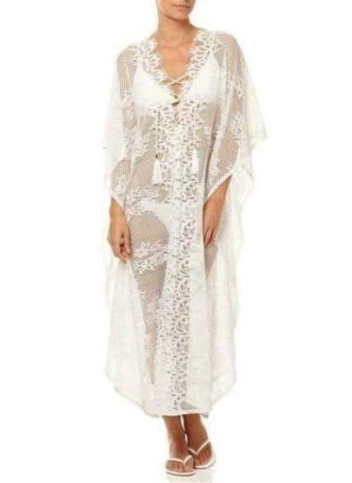 Langer Strandjurk, Verzenden, Wit, Maat 42/44 (L), Nieuw