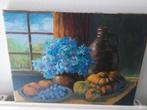 Prachig mooi uitgevoerd olieverf schilderij ; stilleven, Ophalen of Verzenden