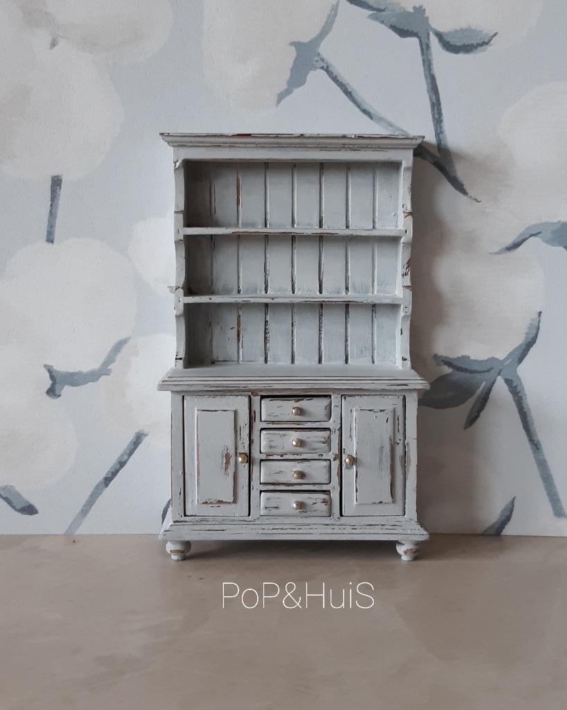 Brocante buffetkast 1:12, Ophalen of Verzenden, Zo goed als nieuw, Poppenhuis