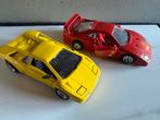 Set van 2 modelauto's: Gele Lamborghini en Rode Ferrari, Overige merken, Auto, 1:32 tot 1:50, Ophalen of Verzenden