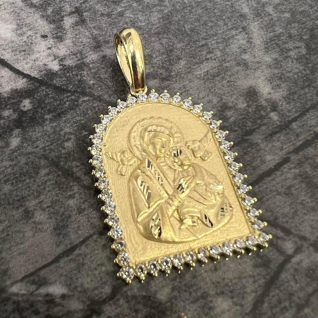 14 karaat gouden hanger heilige maria jezus kruis, Ophalen of Verzenden, Zo goed als nieuw, Goud