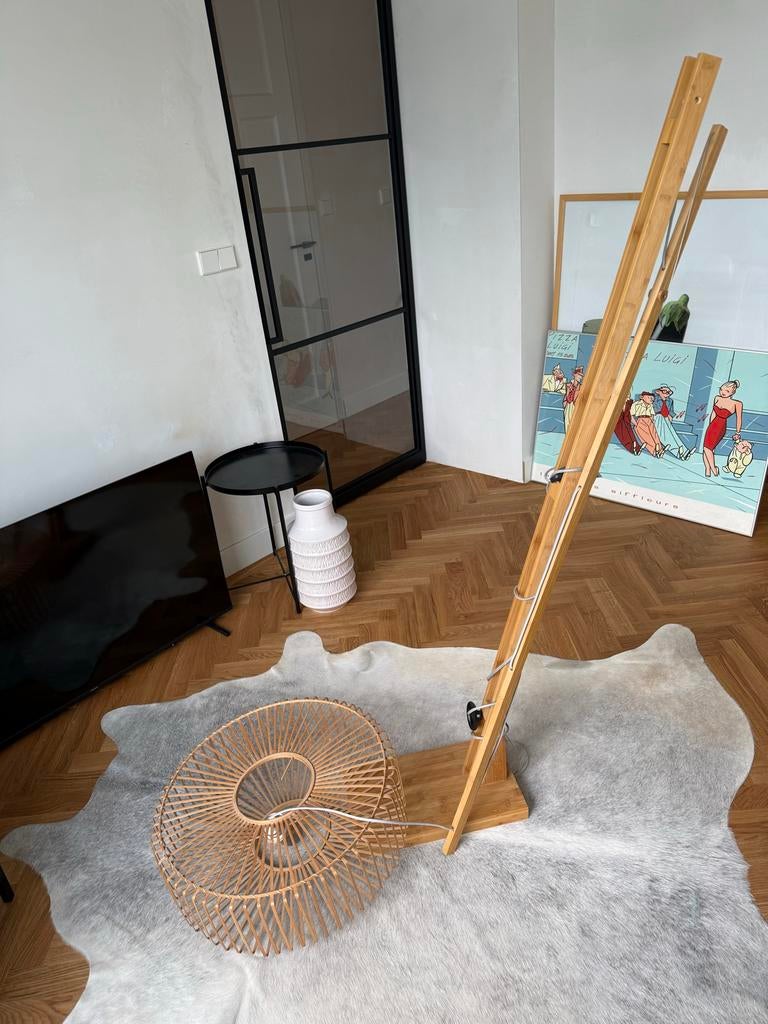 GOOD & MOJO vloerlamp, vintage look, Ophalen of Verzenden, Gebruikt, Hout, 200 cm of meer