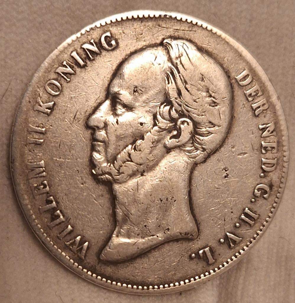 Zilveren 2,5 Gulden Willem II 1848, Postzegels en Munten, Munten | Nederland, Verzenden, Zilver, Losse munt, 2½ gulden