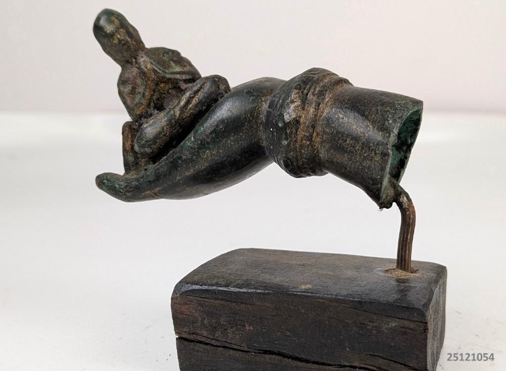 Bronzen beeldje boeddha hand, Antiek en Kunst, Ophalen, Brons