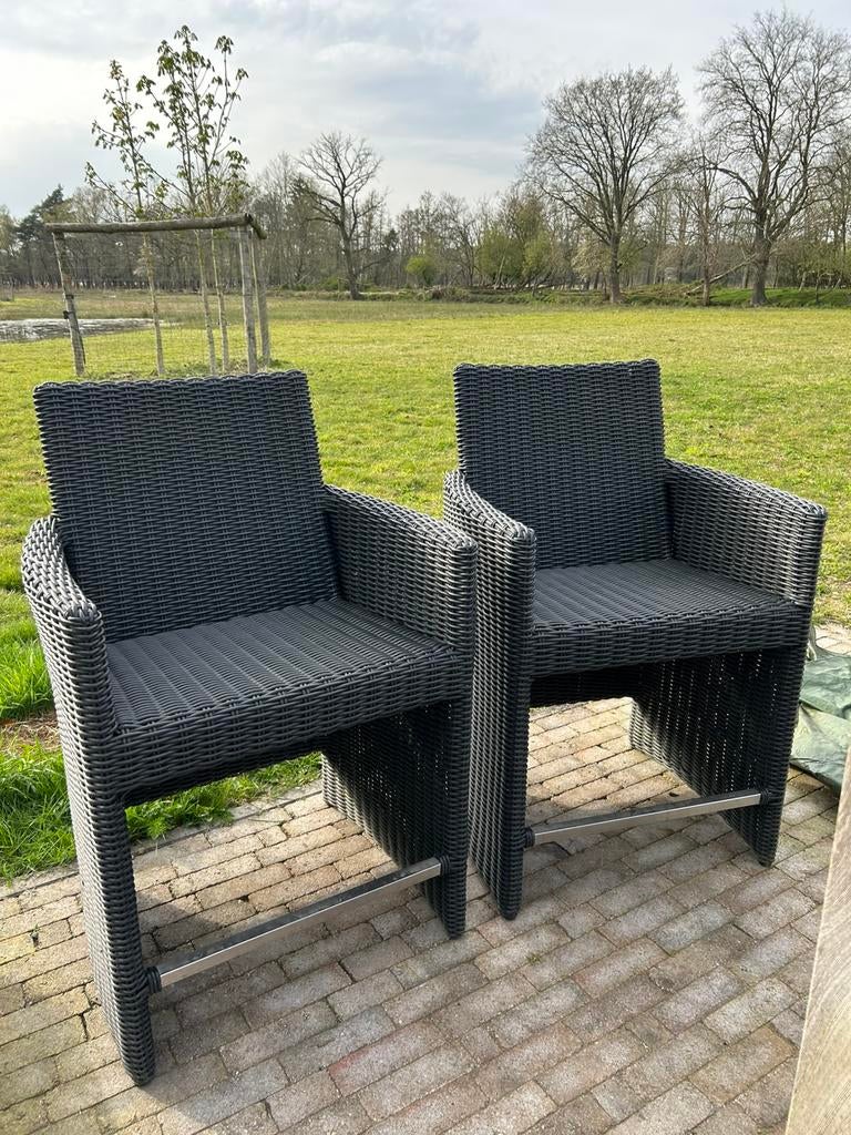 Borek tuinstoelen high dining / bar   4 stuks!, Tuin en Terras, Ophalen, Gebruikt, Wicker