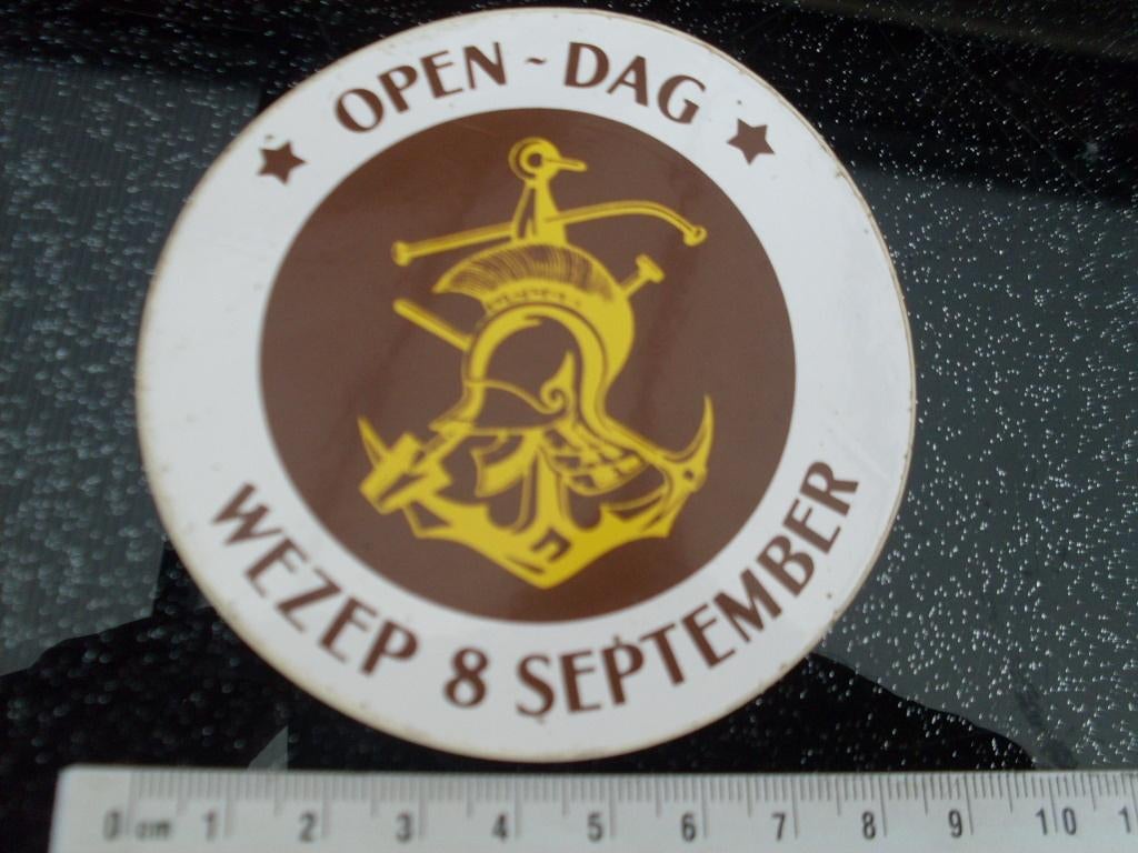 sticker open dag wezep logo embleem genie leger, Verzamelen, Stickers, Zo goed als nieuw, Bedrijf of Vereniging, Verzenden