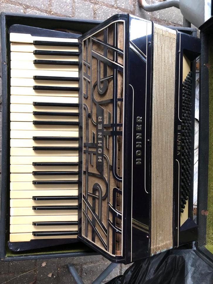 Hohner Verdi III Toetsaccordeon 50/60 er jaren., Muziek en Instrumenten, Accordeons, Gebruikt, Toetsaccordeon, Overige formaten