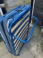 Opklapbed blauw,, Huis en Inrichting, Slaapkamer | Bedden, Ophalen, Gebruikt, Eenpersoons, Blauw