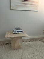 Travertin bijzettafel/salontafel, Ophalen, Minder dan 55 cm, Mid century, Vierkant