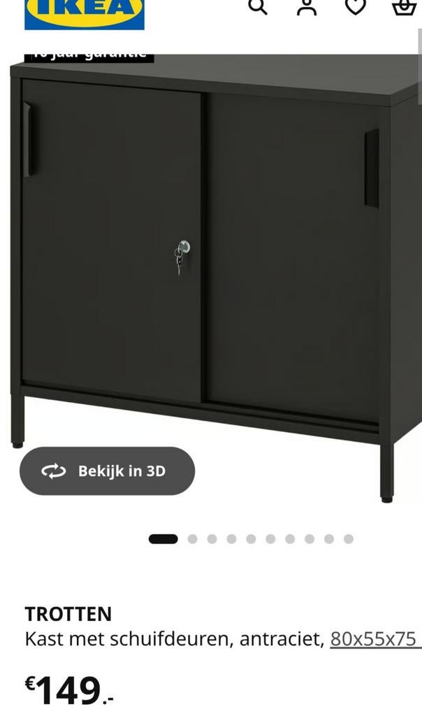 Trotten kantoorkast Ikea  nieuw in doos, Ophalen, Nieuw, 50 tot 100 cm, Met slot