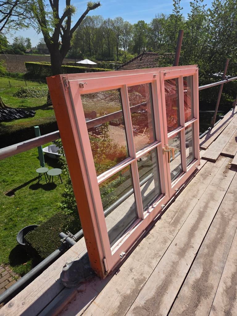 Kozijnen met enkel glas - diverse afmetingen, Ophalen, Gevelraam of Ruit, Gebruikt, 120 tot 160 cm