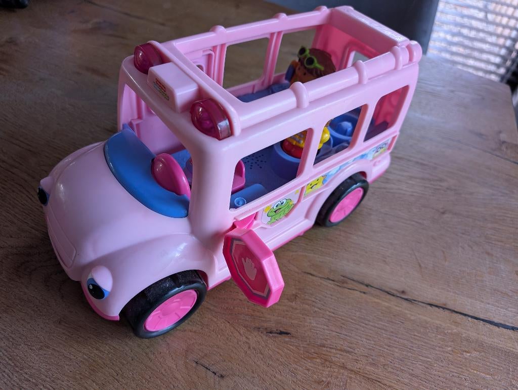 Fisher price little people bus roze, Kinderen en Baby's, Speelgoed | Fisher-Price, Ophalen, Zo goed als nieuw, Auto of Voertuig