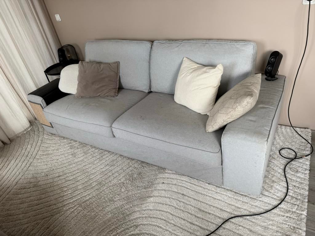 Grijze driezitsbank kivik, Huis en Inrichting, Banken | Sofa's en Chaises Longues, Ophalen, Gebruikt, Tweepersoons, 75 tot 100 cm