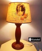 Vintage tafellamp met rode keramiek lampvoet,, Ophalen of Verzenden, Gebruikt, Overige materialen, Minder dan 50 cm