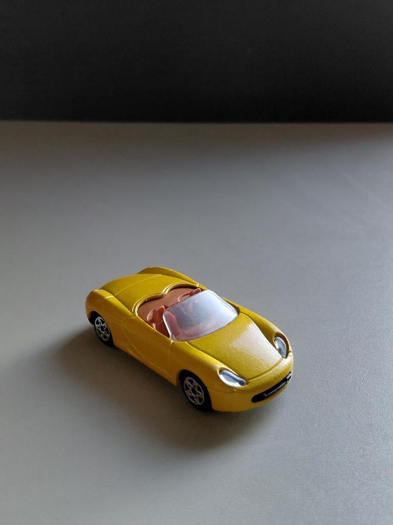 Majorette Porsche Boxster Metallic geel / Bruin Interieur, Ophalen of Verzenden, Zo goed als nieuw, Auto