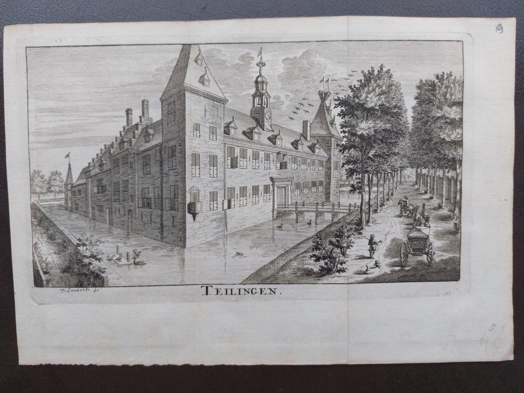 19 / Teilingen of Lokhorst te Warmond Kopergravure uit 1712, Ophalen of Verzenden