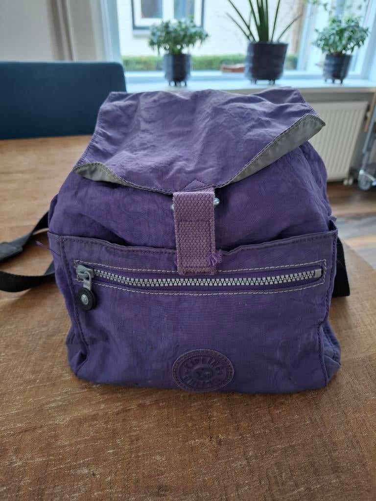Kipling paarse rugzak 40x24x18, Gebruikt, Ophalen of Verzenden, Minder dan 25 cm, Kipling