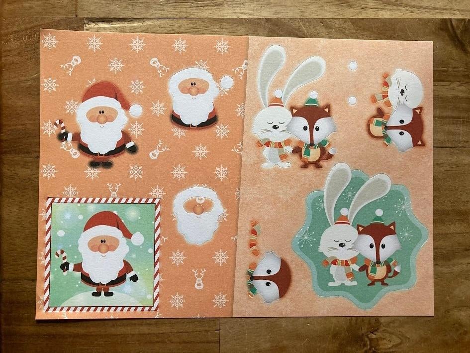 Uitdrukvel Kerst kerstman konijn vos, Ophalen of Verzenden, Nieuw, Kerst, Knipvel