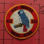 KLU PATCH LEEUWARDEN 322 SQN, OUDE VERSIE, OP VILT ! 1978 ?, Verzenden, Luchtmacht, Nederland, Embleem of Badge
