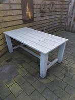 Robuuste steiger-houten tuintafel., Ophalen, Gebruikt, Rechthoekig