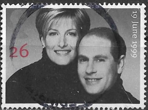 Engeland 1999 mi.1813 uit HUWELIJK PRINS EDWARD nom. 26 p, Postzegels en Munten, Postzegels | Europa | UK, Verzenden, Gestempeld