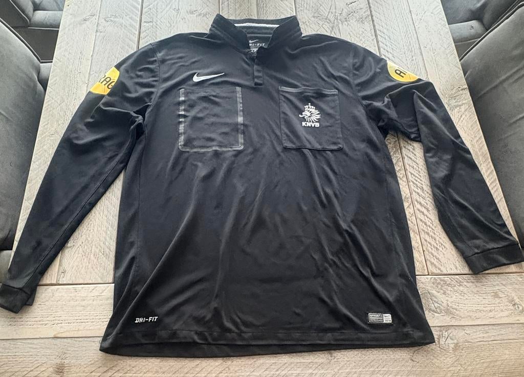 Zwart scheidsrechter shirt, Maat XL, Ophalen of Verzenden, Gebruikt, Shirt