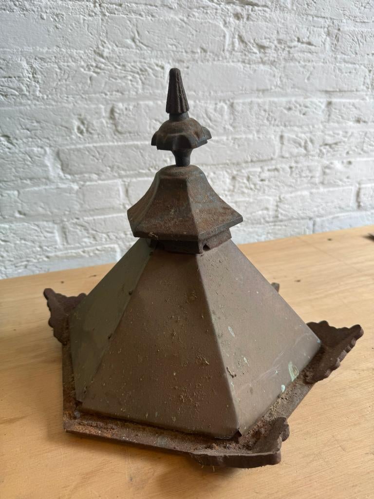 Antieke lampen kap hoed buiten koper metaal, Antiek en Kunst, Antiek | Koper en Brons, Ophalen, Koper