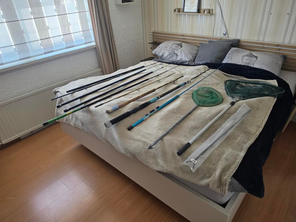 Diverse soorten vishengels compleet zie foto,s., Ophalen