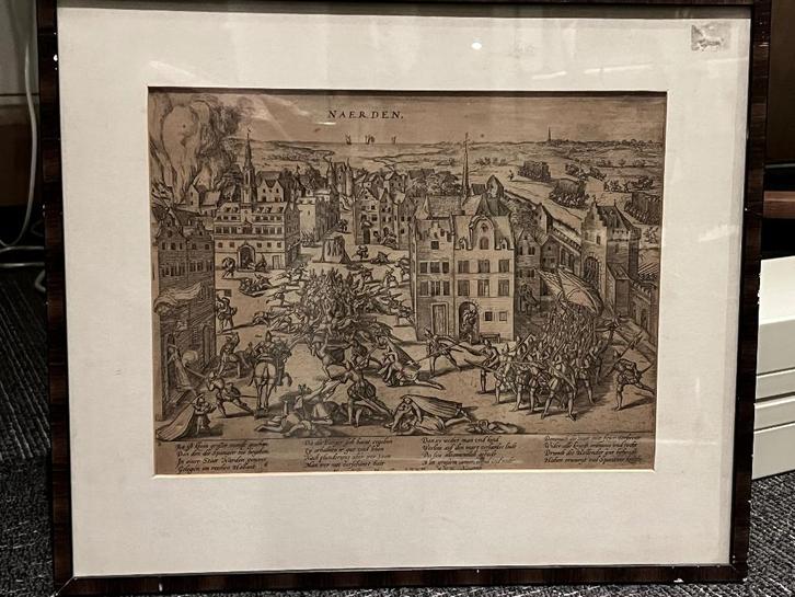 Het bloedbad van Naarden, Frans Hogenberg, Antiek en Kunst, Kunst | Etsen en Gravures, Ophalen