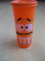 M&M's plastic beker met deksel oranje, Ophalen of Verzenden, Zo goed als nieuw, Gebruiksvoorwerp