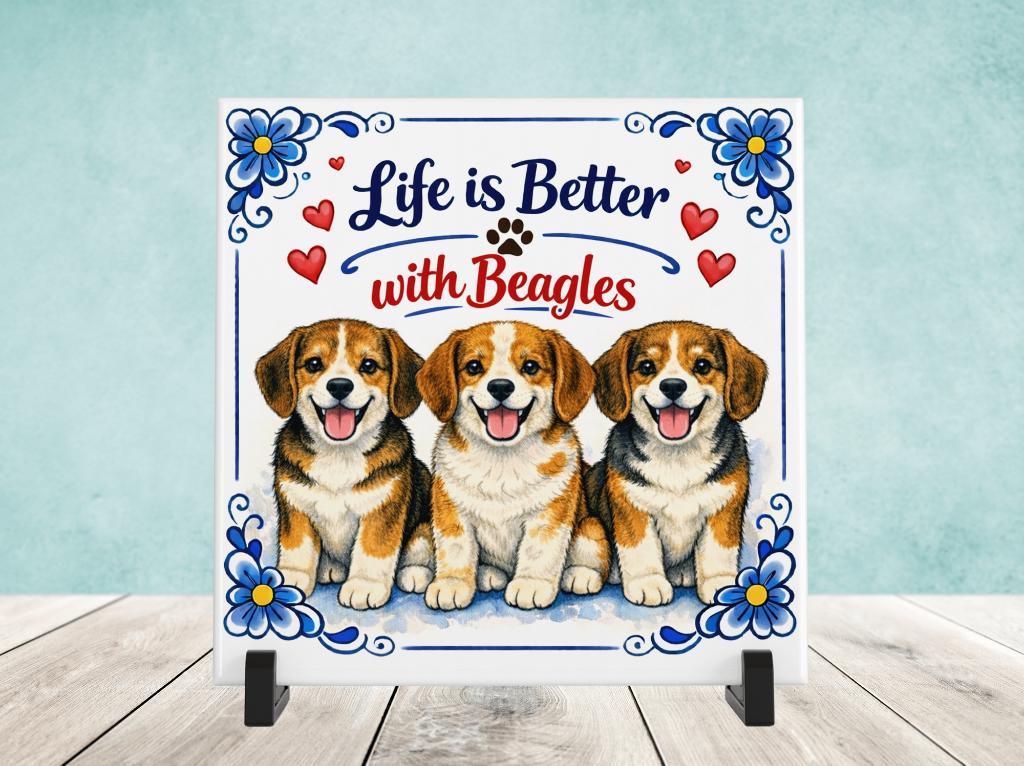 Life is Better with Beagles - Beagle Tegel, Verzenden, Nieuw