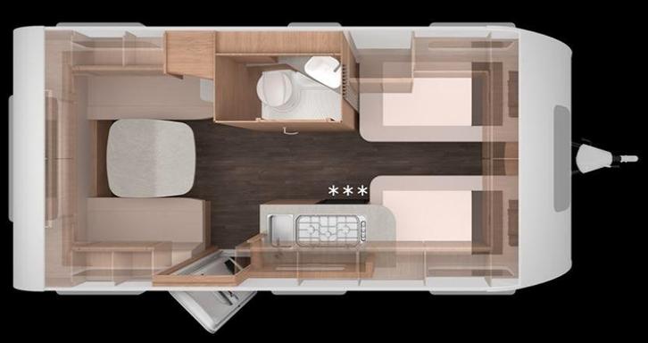 Knaus Sport 460 EU 2025, Caravans en Kamperen, Caravans, Particulier, tot en met 4, 1000 - 1250 kg, Treinzit, Knaus, 2 aparte bedden