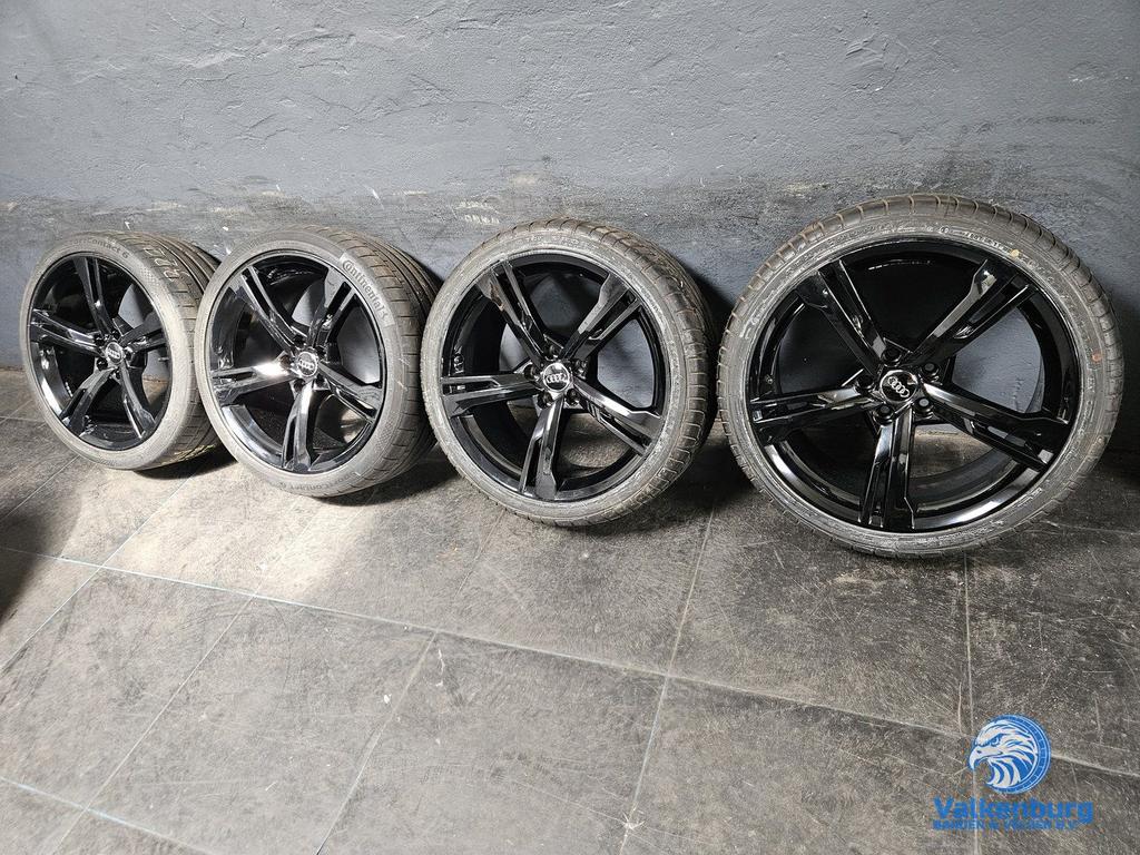 8mm! Originele Audi A5 S5 B9 8W Ramus 19 inch zwarte velgen, 19 inch, -, -, Banden en Velgen