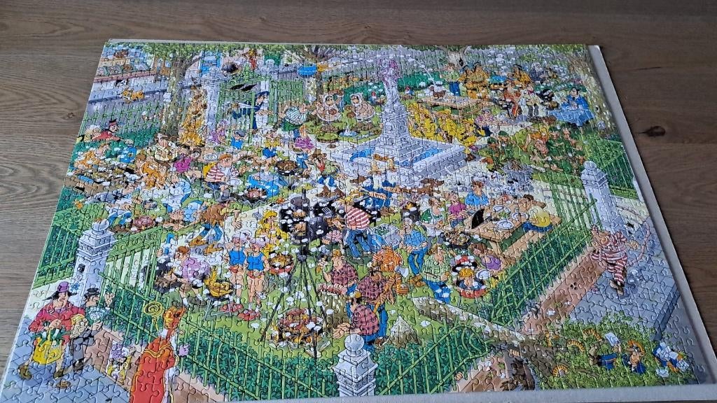 Puzzel Jan van Haasteren, BBQ feest!, 1000 stukjes, Ophalen of Verzenden, 500 t/m 1500 stukjes, Zo goed als nieuw, Legpuzzel