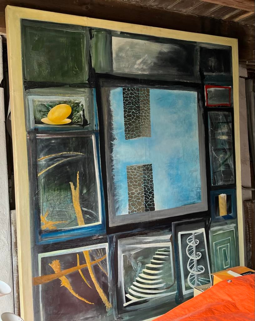 Abstract schilderij van André Schutten, 1997, Ophalen