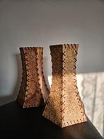 2 Retro 70's varkensleer Lampenkappen, Huis en Inrichting, Lampen | Lampenkappen, Gebruikt, 25 tot 50 cm, Retro, Vintage, Jaren '70, Bohemien