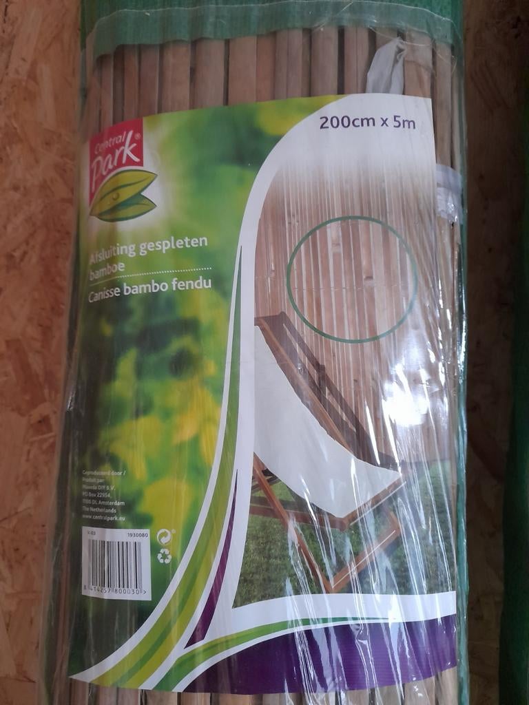 2x Nieuwe gespleten bamboe afsluiting 2m x 5m, Ophalen of Verzenden, Nieuw, Hout, Overige typen