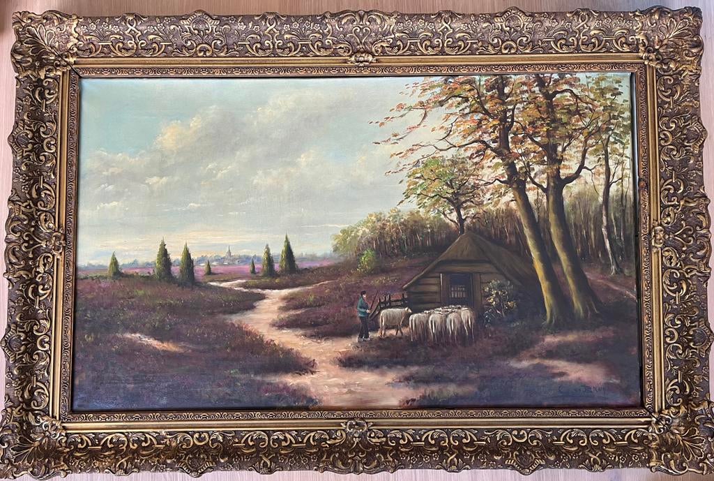C de Bruyn schaapskooi, Antiek en Kunst, Kunst | Schilderijen | Klassiek, Ophalen
