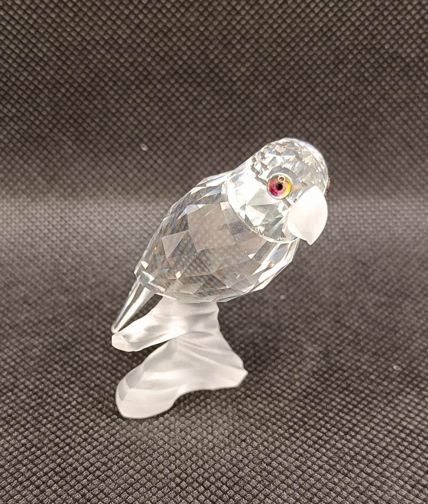 Swarovski papagaai op tak, Verzamelen, Swarovski, ., Ophalen of Verzenden, Zo goed als nieuw, Figuurtje