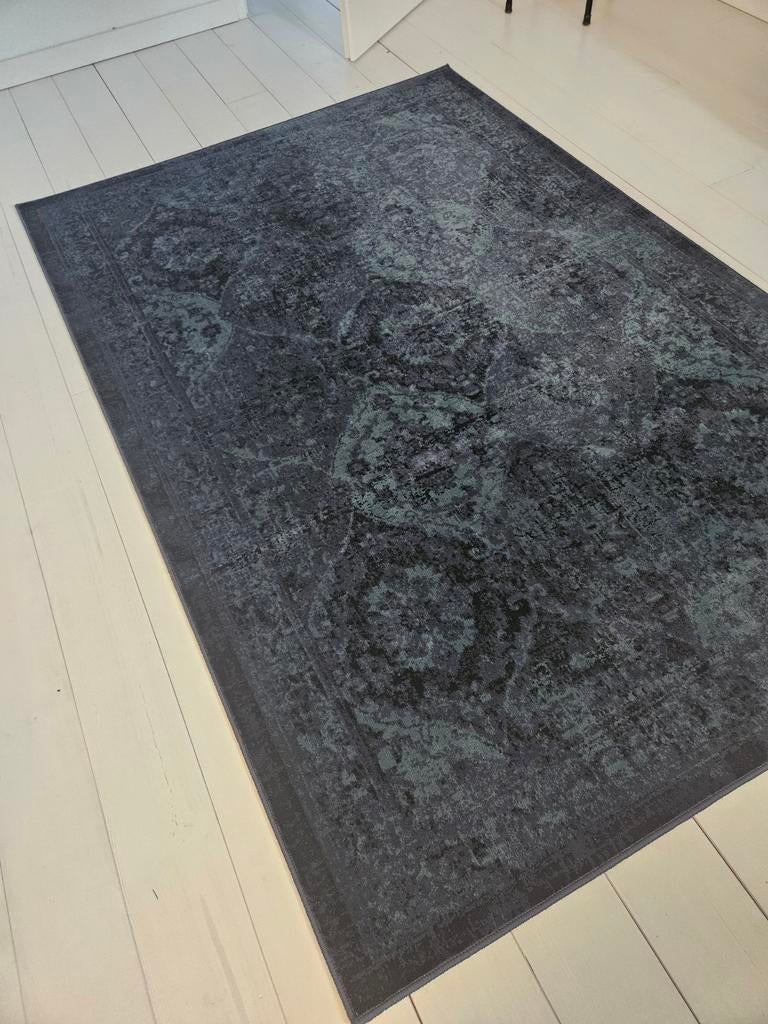 IKEA VONSBAK kleed blauw - 195x133 cm - Zo goed als nieuw, Huis en Inrichting, Stoffering | Tapijten en Kleden, 100 tot 150 cm