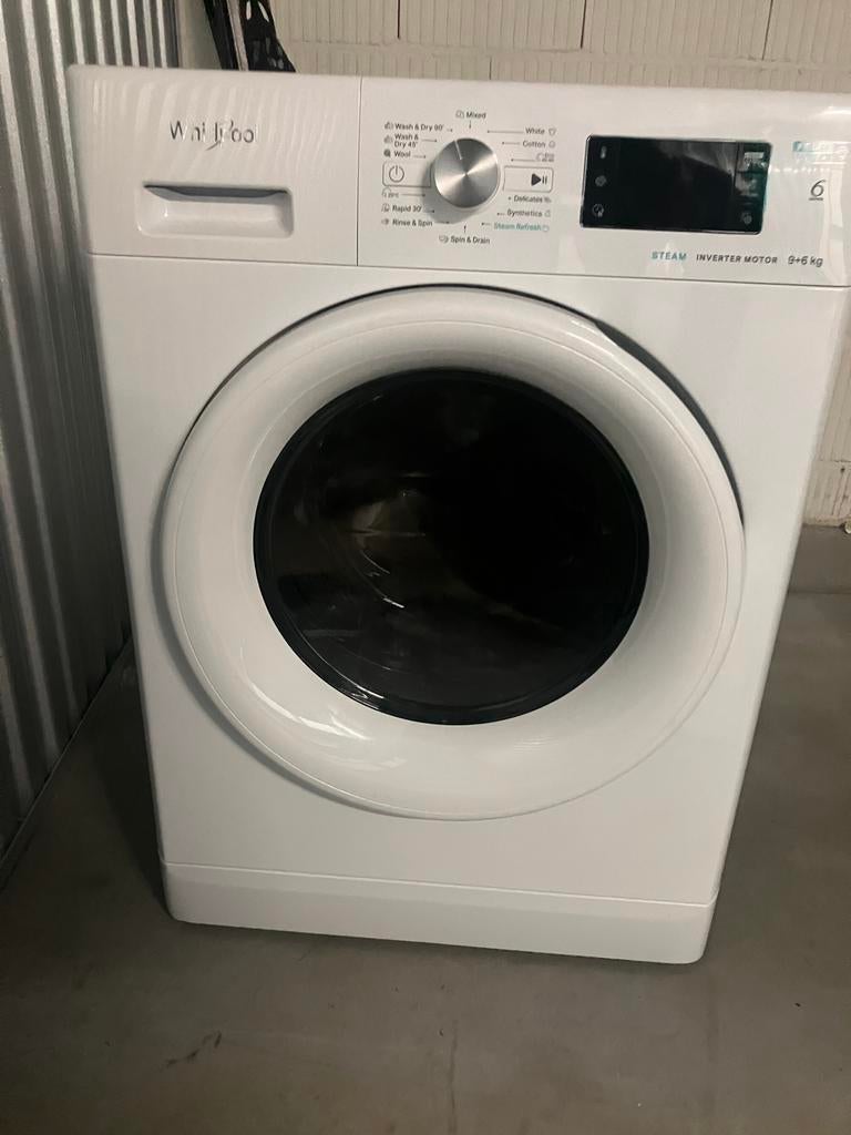 Whirlpool was/droger combinatie, Witgoed en Apparatuur, Wasmachines, Ophalen, 1200 tot 1600 toeren, Zo goed als nieuw, Voorlader